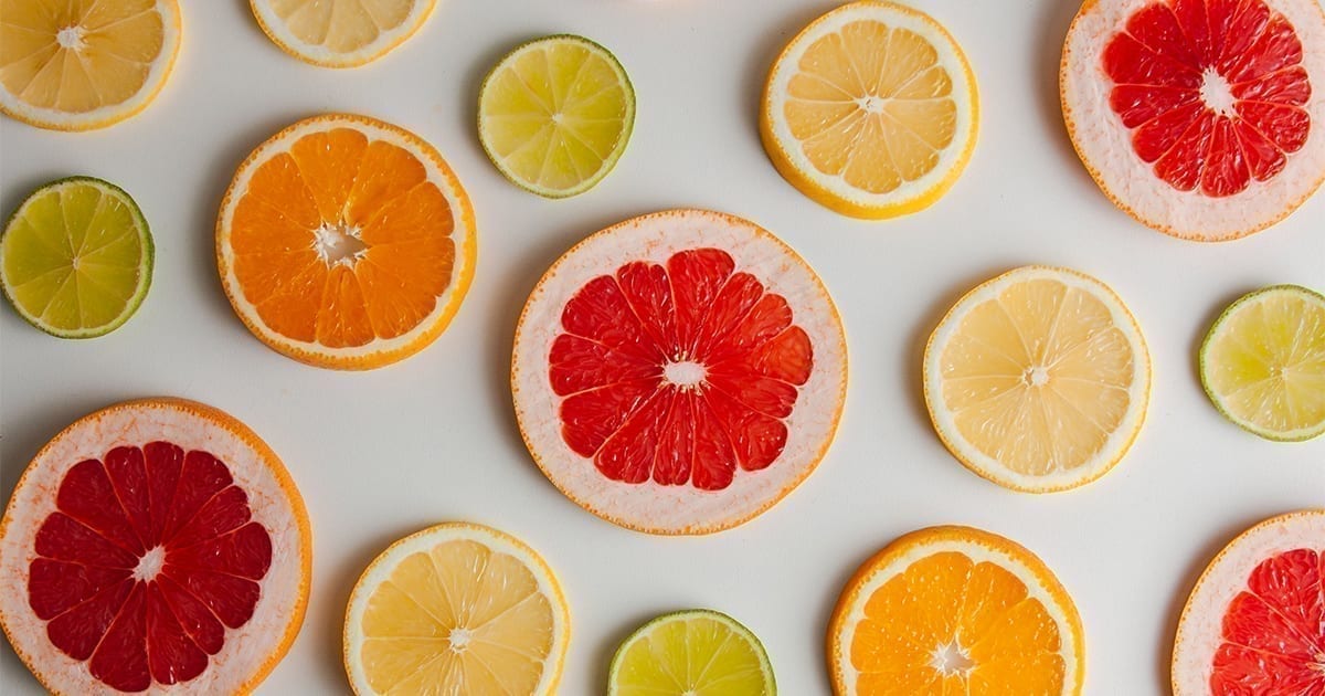 Sliced citrus fruits